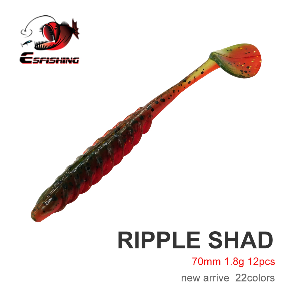 Fishing Equipment Ebay - ESFISHING ソフトフィッシングルアー 70MM リップルシャッド Tテールシャッド スイムベイト