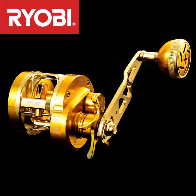 Electric Fishing Reel - 日本リョービVARIUSヴァリウスゴールド鉄板リールフルメタルスロージギングドラムリール（船釣り用）