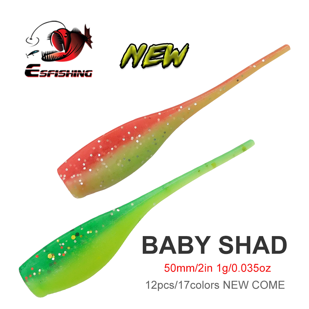 Fishing Equipment Ebay - ESFISHING ベビーシャッド 50mm ソフトベイト ペスカ人工釣りルアー タックル