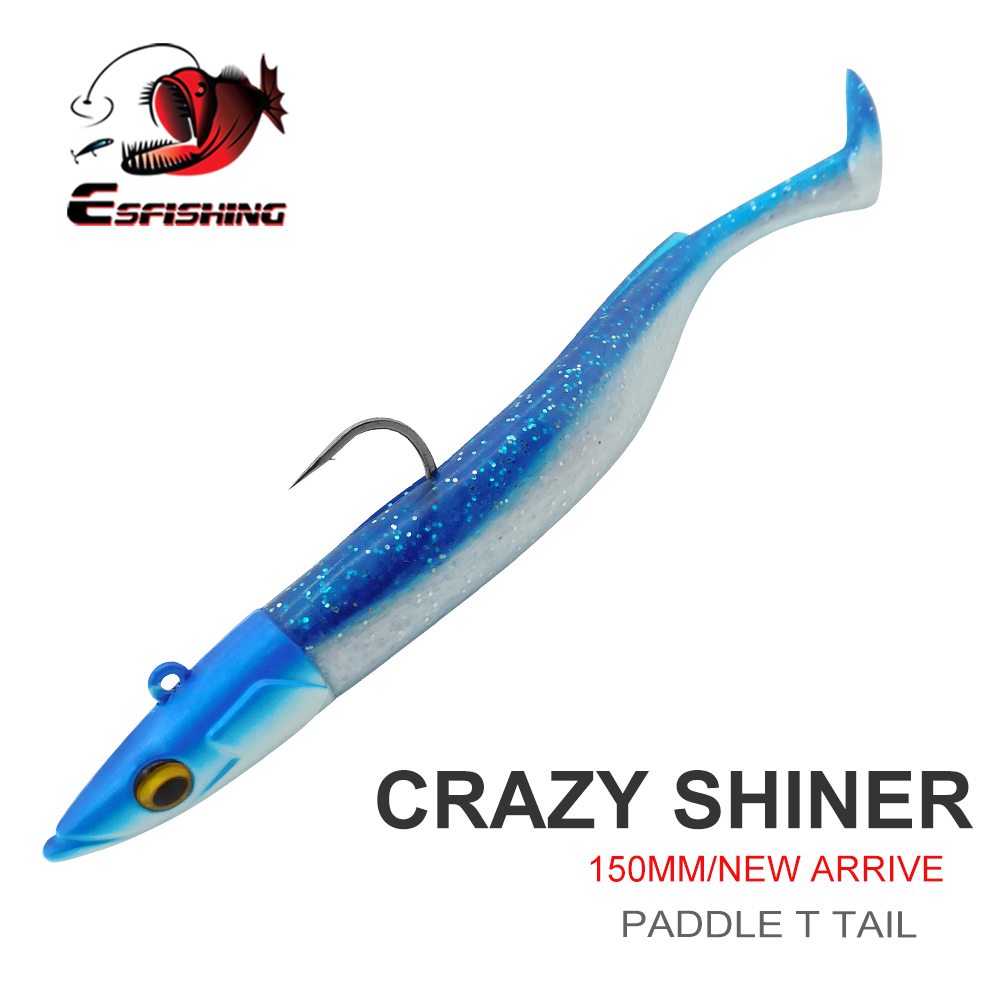 Fishing Equipment Ebay - ESFISHING ソフトフィッシングルアー Leurre Souple クレイジーパドルテール 150mm