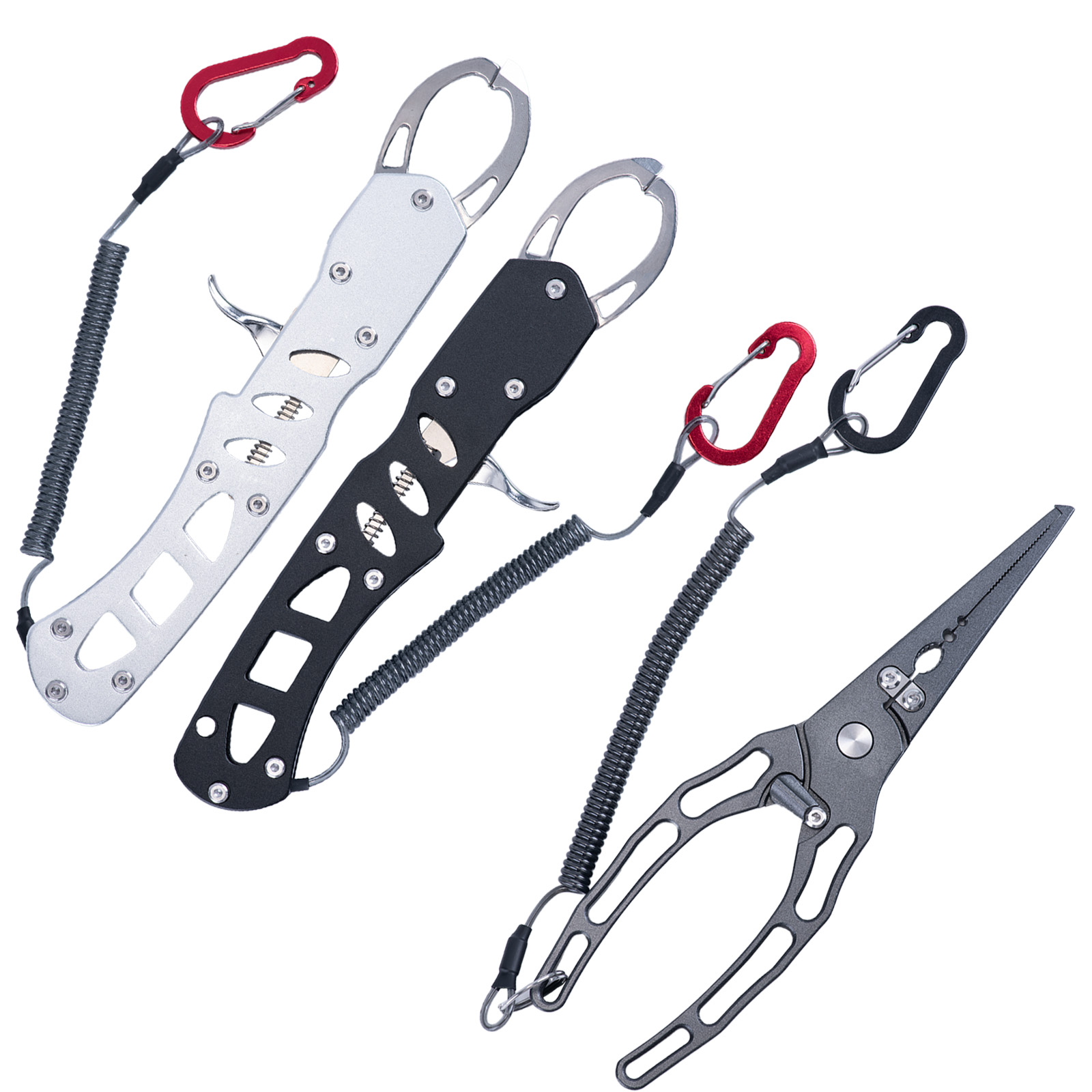 Used Fishing Equipment Near Me - 釣り用プライヤーとフィッシュグリッパーのコンボキット、錆びないアルミ製フィッシュリップグリッパー（ランヤード付き）、釣り糸カッター、フックリムーバーツール