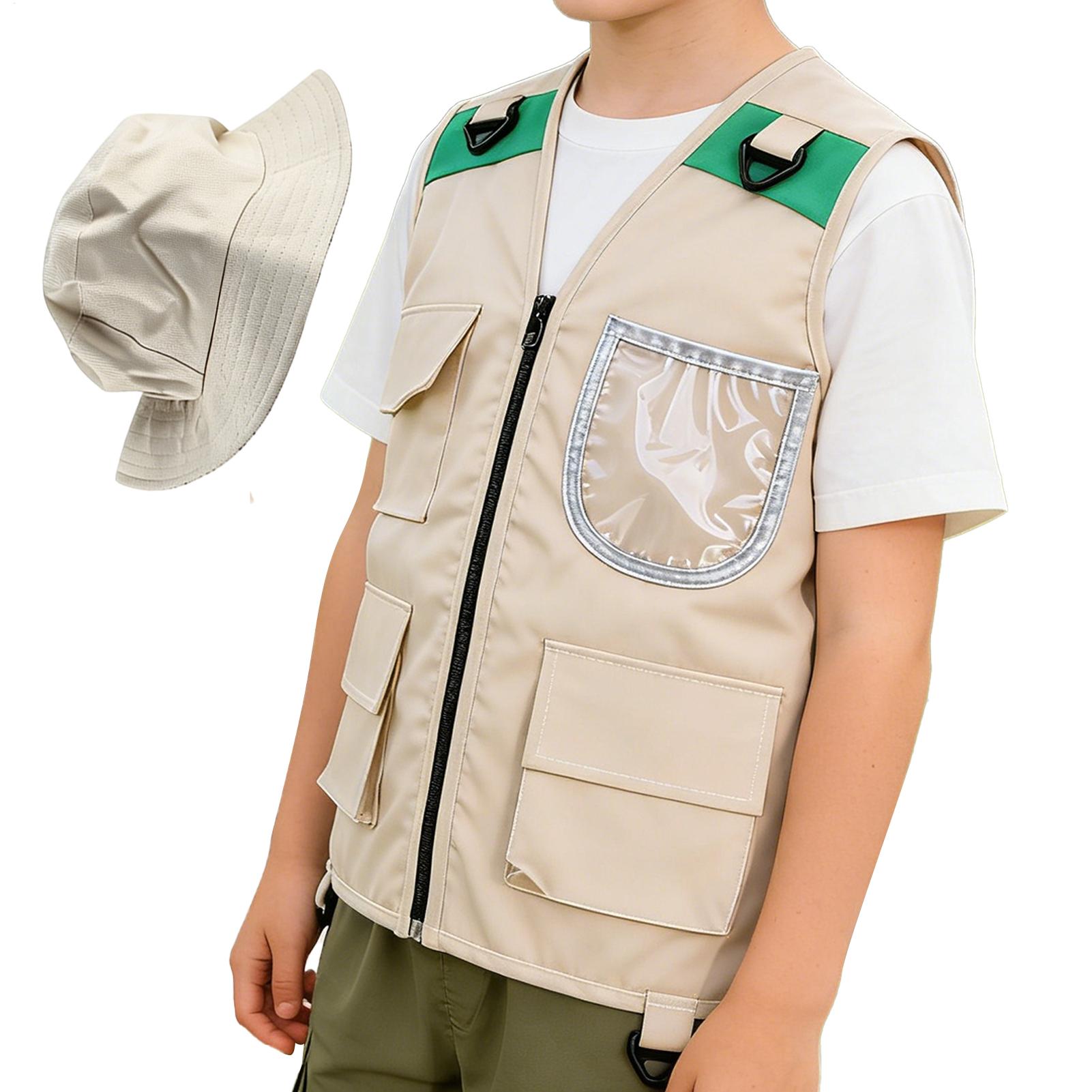 1個入り ホットセール 子供用アウトドア探検家服 ベスト 帽 - Fishing Equipment Logos のレビューと価格
