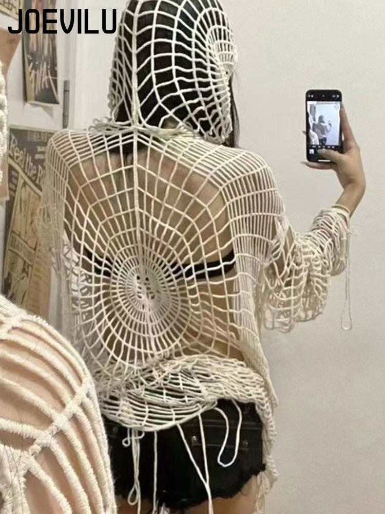 Jogevilu-女性の中空ニットフード付きトップス、ゴシッ - Fishing Equipment Net のレビューと価格