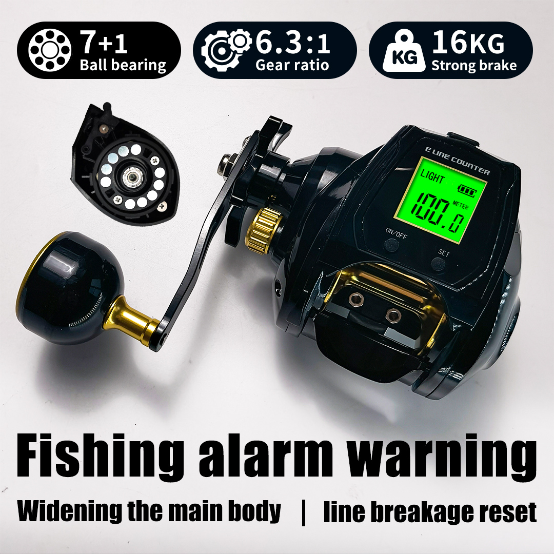 16キロの制動力、6.3:1のギア比、7+1ベアリング、大型 - Electric Fishing Reel のレビューと価格